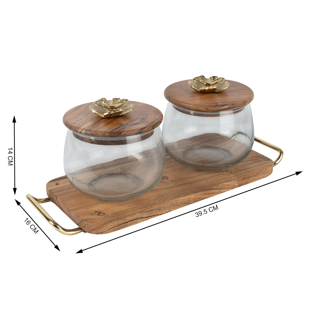 Glass Jars with Wooden Stand -  - IAAH